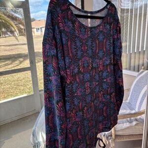 Women's Long Sleeve Printed Top - 1x